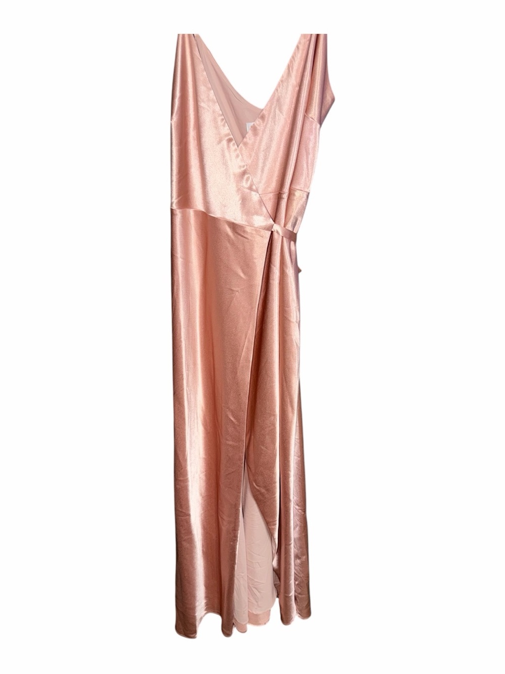 Birdy Grey Satin Blush Pink Wrap Dress